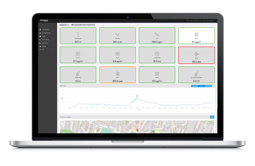 Laptop displaying HEX performance management software dashboard